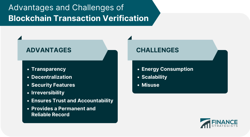 Advantages and Challenges of Blockchain Transaction Verification