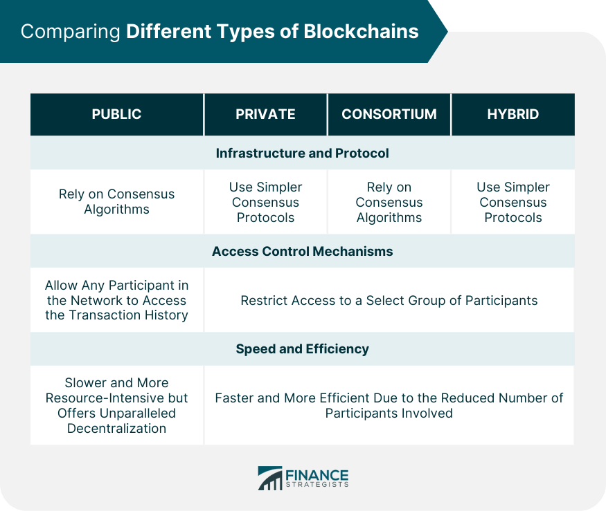 Comparing Different Types of Blockchains