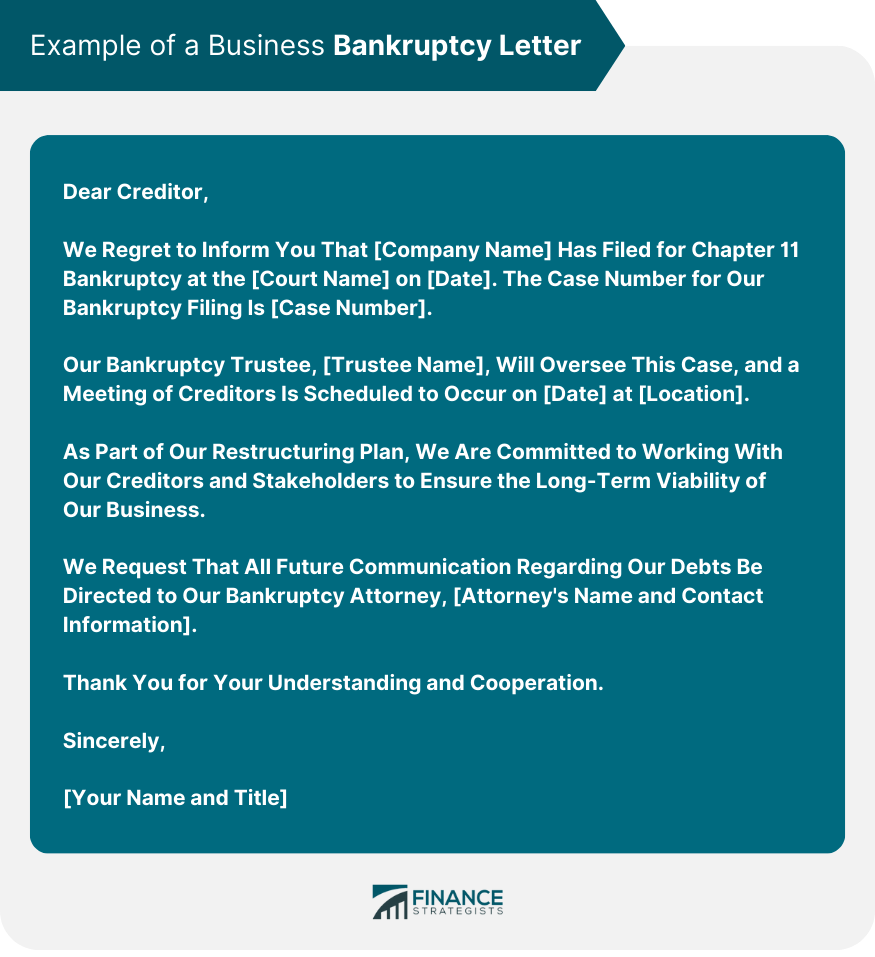 Example of a Business Bankruptcy Letter