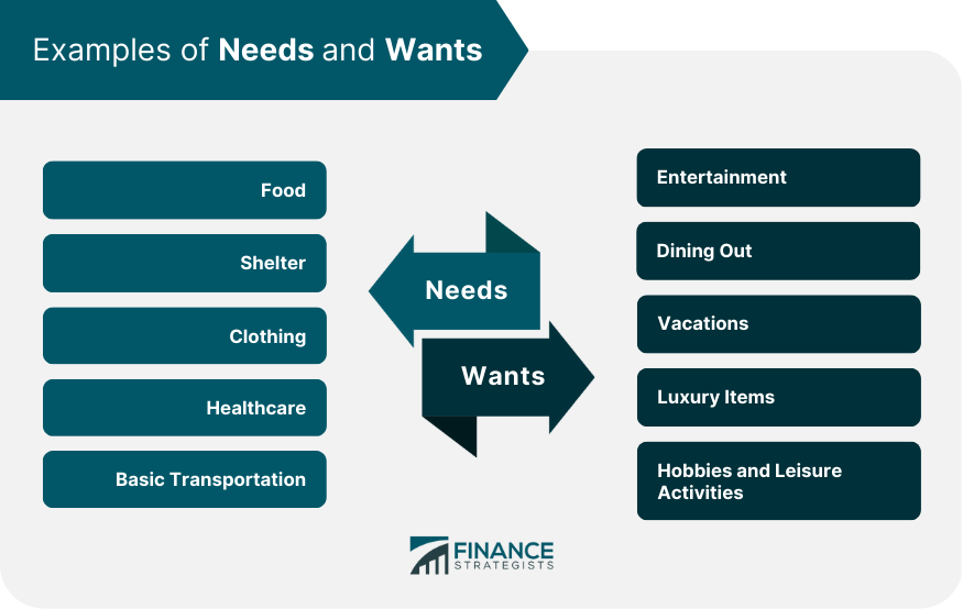 Examples of Needs and Wants