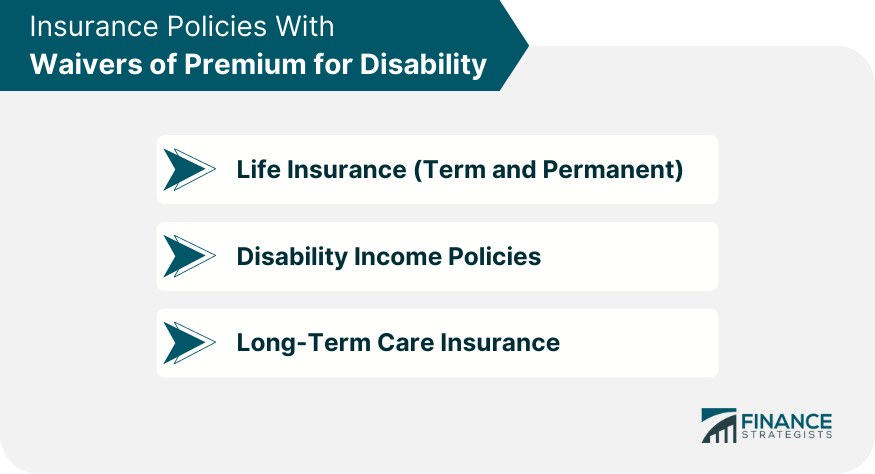 Insurance Policies With Waivers of Premium for Disability