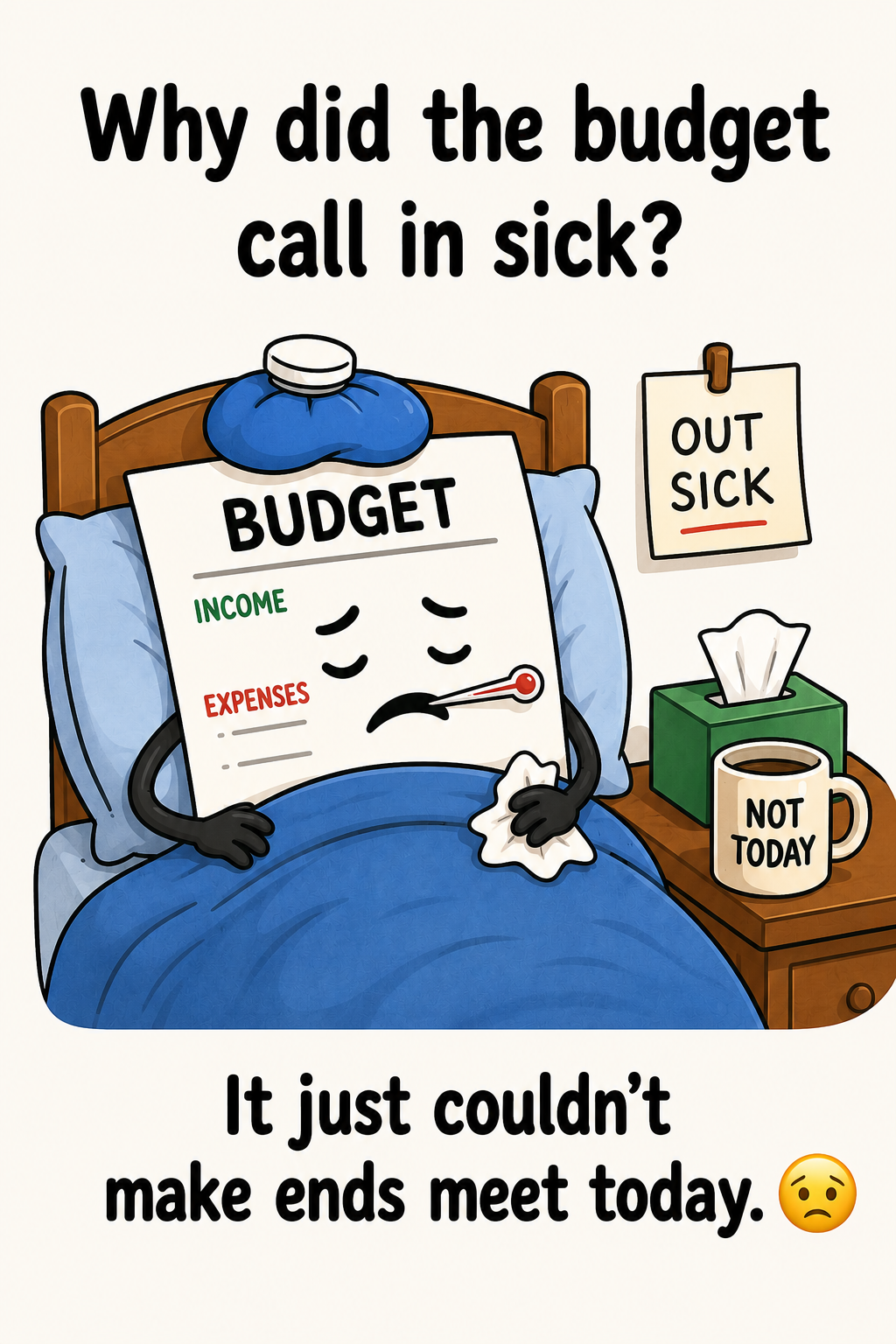 Why did the budget call in sick? It just couldn't make ends meet today.