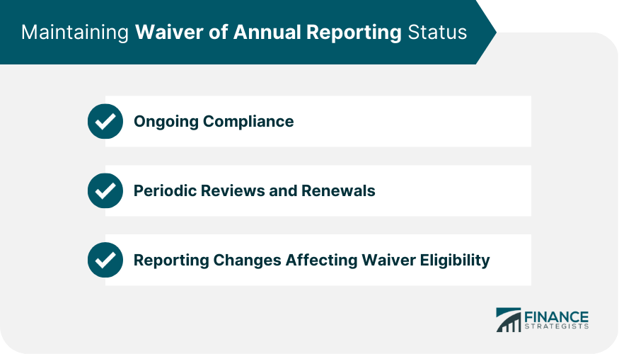 Maintaining Waiver of Annual Reporting Status
