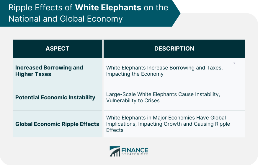 Ripple Effects of White Elephants on the National and Global Economy