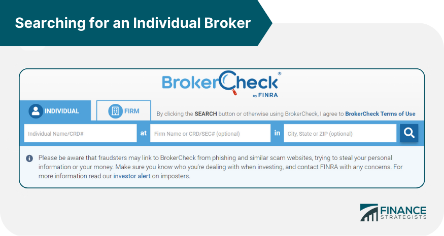 Searching for an Individual Broker
