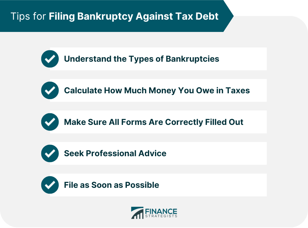 Tips for Filing Bankruptcy Against Tax Debt
