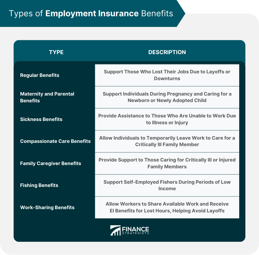 Types of Employment Insurance Benefits
